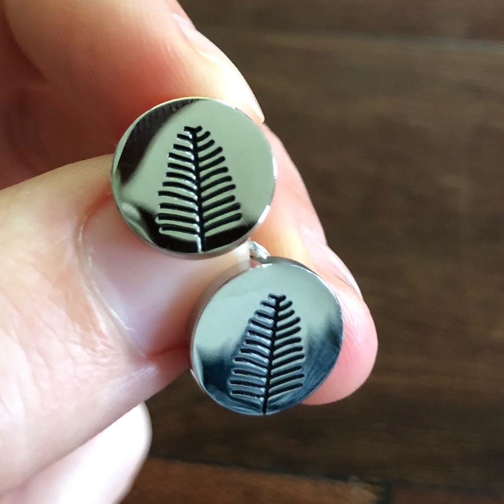 Earrings with ferns